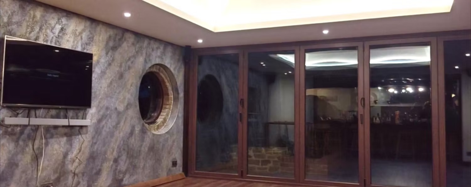 Polished plaster feature wall showcasing premium finish